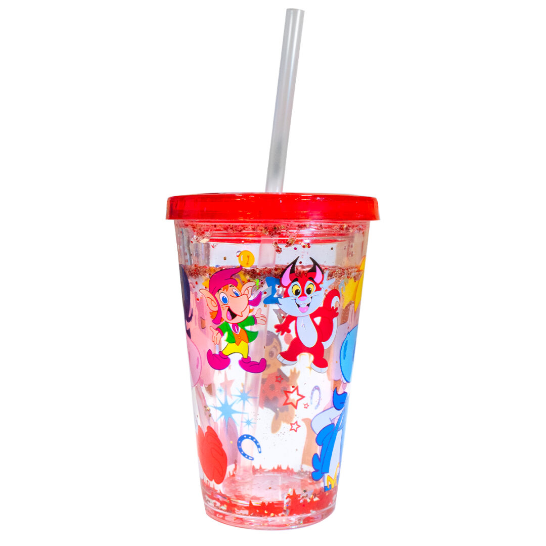 Bicchiere con cannuccia e glitter - immagine 4
